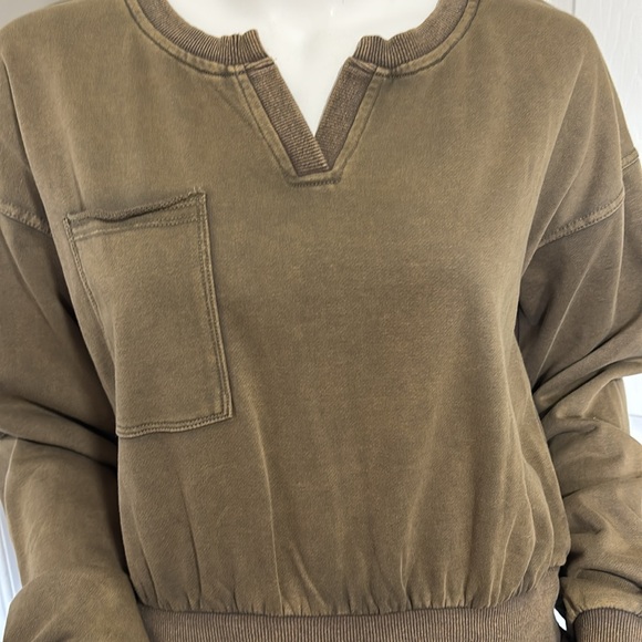 Doe & Rae Dark Olive Long Sleeve Dress - Picture 3 of 7